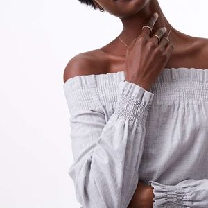 LOFT Smocked Off the Shoulder Top (NWT)